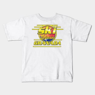 Granada spain to ski logo Kids T-Shirt